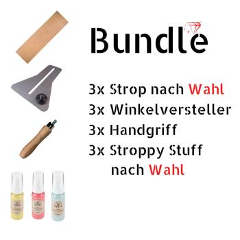 3-fach Stropping Set 350 x 100 mm mit Stroppy Stuff Diamantemulsionen nach Wahl